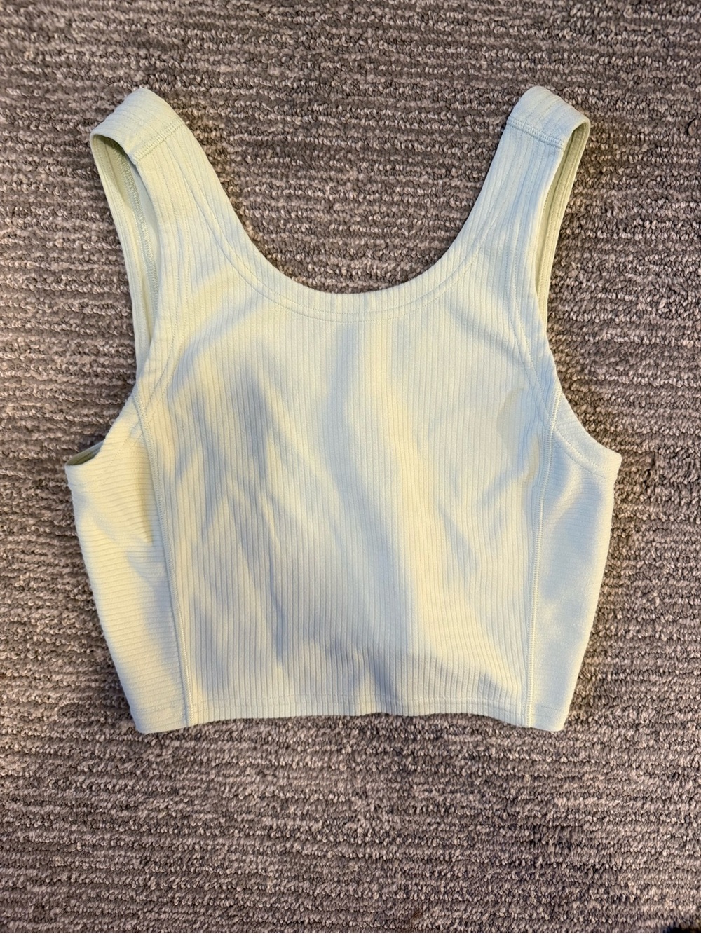 Lululemon Align Ribbed Tank Top Light Green Size 6 Built-In Shelf Bra Yoga